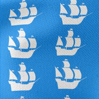 White Pirate Ship Silhouette Waterproof Canvas