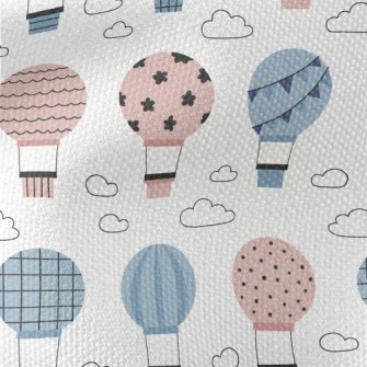 Blue And Pink Pattern Hot Air  Waterproof Canvas
