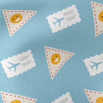 Airline Ticket And Smiley Emoj Waterproof Canvas