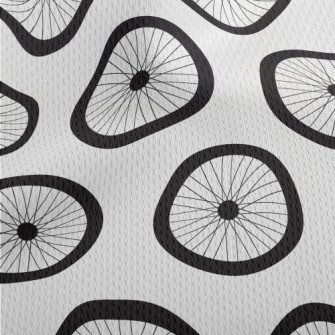 Bicycle Wheel Pattern Athletic Mesh Flat Back