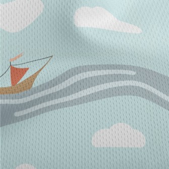 Sailboat Sailing On The Waves Athletic Mesh Flat Back