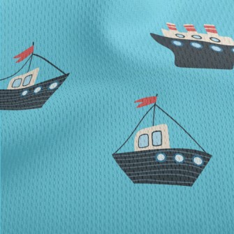Ship Sailing On The Sea Athletic Mesh Flat Back