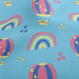 Cute Hot Air Flying In The Air Athletic Mesh Flat Back