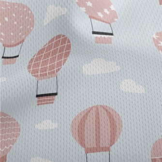 Pink Pattern Hot Air Balloon Athletic Mesh Flat Back