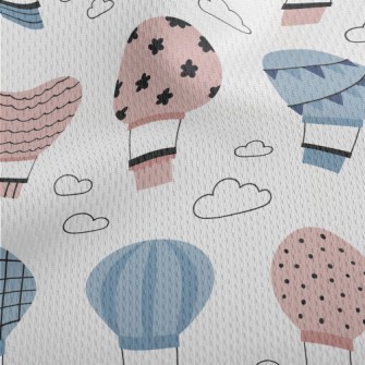 Blue And Pink Pattern Hot Air  Athletic Mesh Flat Back