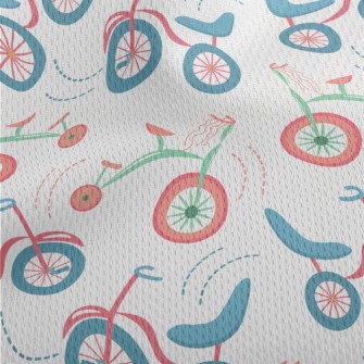 Cartoon Retro Bicycle Athletic Mesh Flat Back