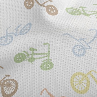 Colorful Bicycle Silhouette Athletic Mesh Flat Back