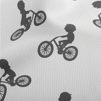 Children Riding Bicycles Silho Athletic Mesh Flat Back