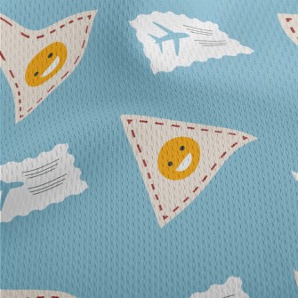 Airline Ticket And Smiley Emoj Athletic Mesh Flat Back