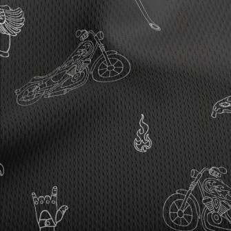 Motorcycle And Helmet Athletic Mesh Flat Back