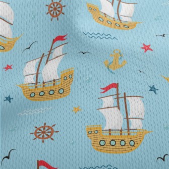 Sailboat And Anchor Athletic Mesh Flat Back