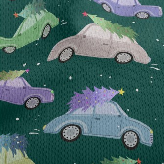 Colorful Cars And Christmas Tr Athletic Mesh Flat Back