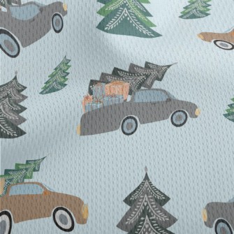 Truck And Christmas Tree With  Athletic Mesh Flat Back