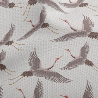 Chinese Traditional White Cran Athletic Mesh Flat Back