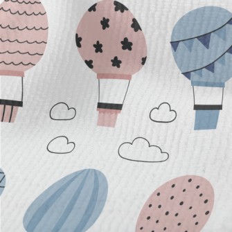 Blue And Pink Pattern Hot Air  Terry