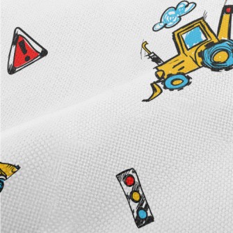 Cartoon Construction Vehicles Performance Linen