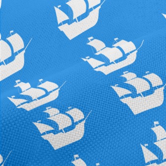 White Pirate Ship Silhouette Performance Linen