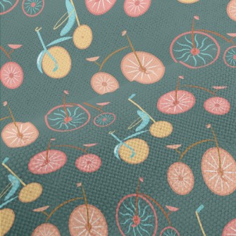 Colorful Retro Bicycle Performance Linen