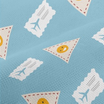 Airline Ticket And Smiley Emoj Performance Linen