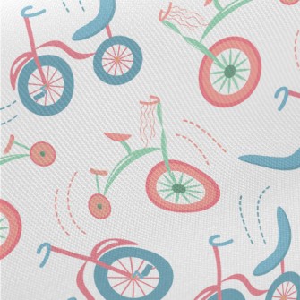 Cartoon Retro Bicycle Twill