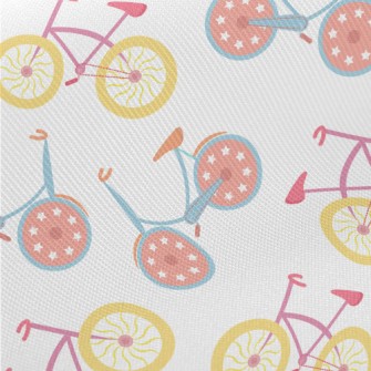 Colorful And Cute Bicycle Twill