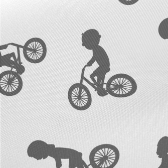Children Riding Bicycles Silho Twill