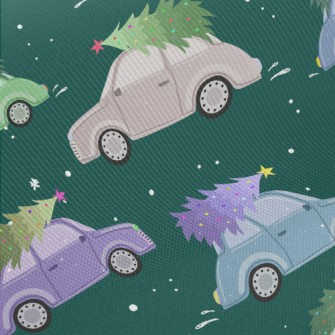 Colorful Cars And Christmas Tr Twill