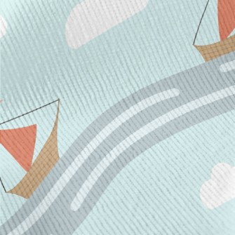 Sailboat Sailing On The Waves Standard Corduroy