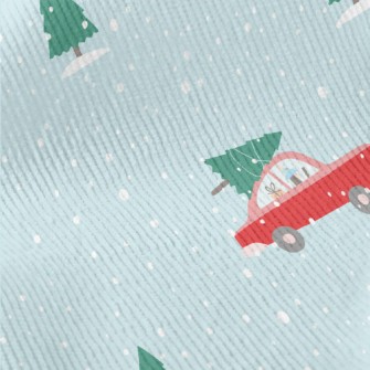 Christmas Tree And Red Car Standard Corduroy