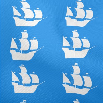 White Pirate Ship Silhouette Dobby