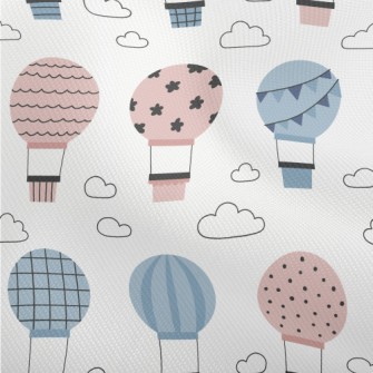 Blue And Pink Pattern Hot Air  Dobby
