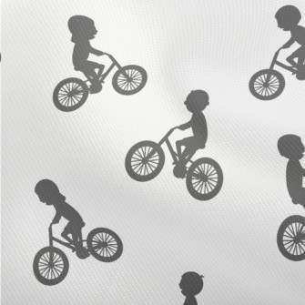 Children Riding Bicycles Silho Dobby