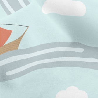 Sailboat Sailing On The Waves Micro Fleece