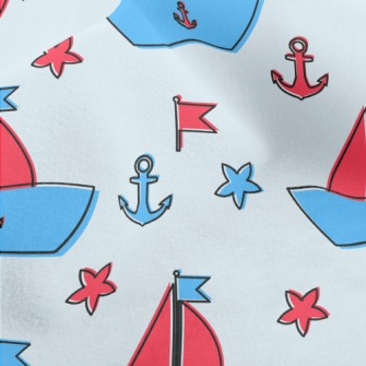 Cute Sailboat Doodle Micro Fleece