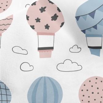 Blue And Pink Pattern Hot Air  Micro Fleece