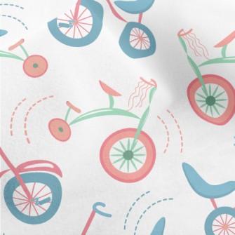 Cartoon Retro Bicycle Micro Fleece
