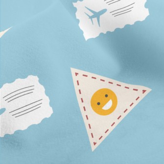 Airline Ticket And Smiley Emoj Micro Fleece