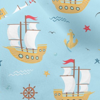 Sailboat And Anchor Micro Fleece