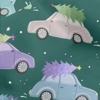Colorful Cars And Christmas Tr Micro Fleece
