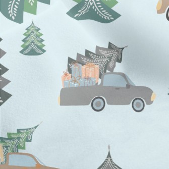 Truck And Christmas Tree With  Micro Fleece