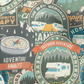 Summer Camping Logo Micro Fleece