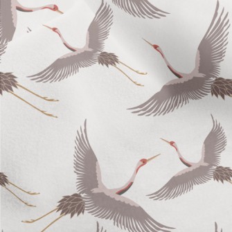 Chinese Traditional White Cran Micro Fleece