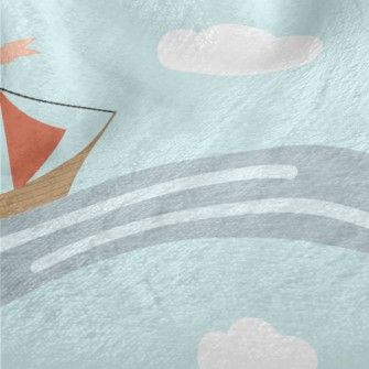Sailboat Sailing On The Waves Minky