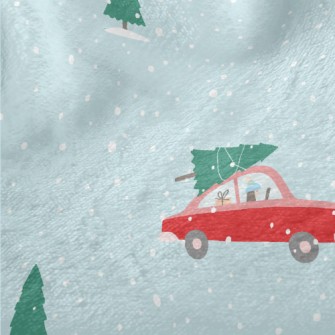 Christmas Tree And Red Car Minky