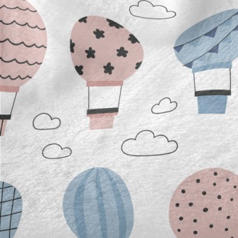 Blue And Pink Pattern Hot Air  Minky
