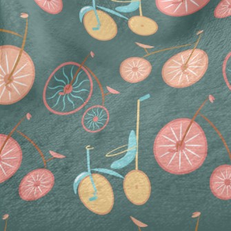 Colorful Retro Bicycle Minky