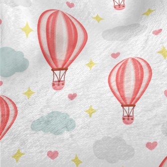 Hot Air Balloon And Love Minky