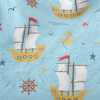 Sailboat And Anchor Minky