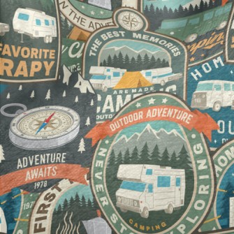 Summer Camping Logo Minky