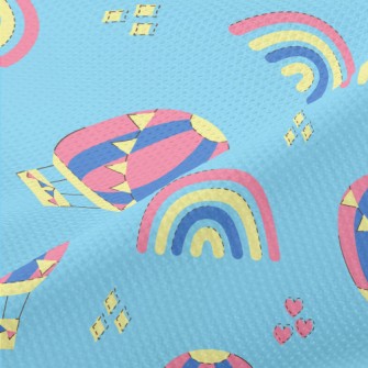 Cute Hot Air Flying In The Air Piqué